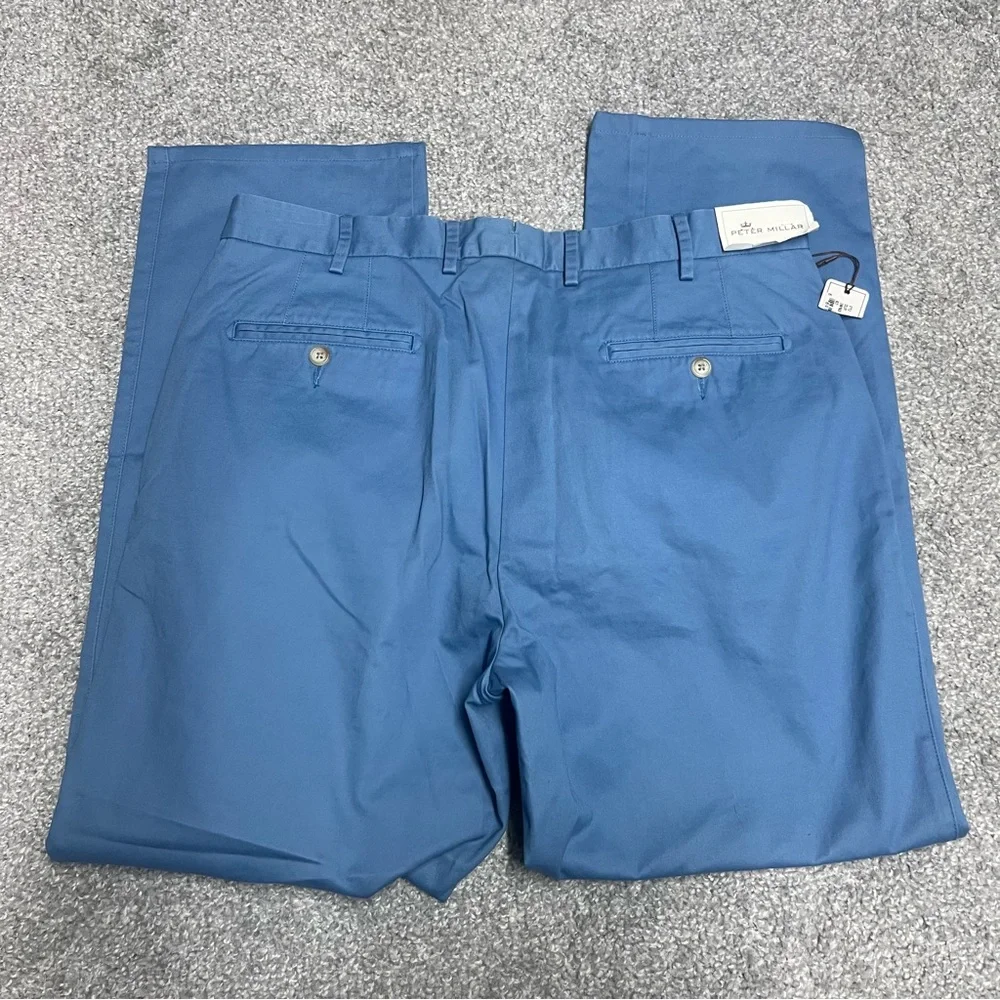 Peter Millar Pants Mens 35x29 Blue Chino Raleigh Washed Twill Pima Cotton NEW - Picture 9 of 11